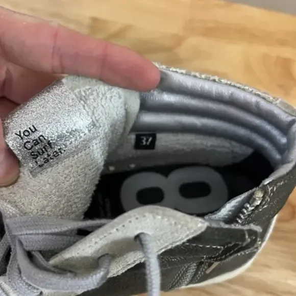 P448 prisma sneakers womens 37 US 7 grey suede skate zip - Picture 9 of 10